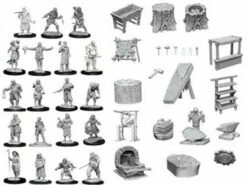 Wizkids Deep Cuts Unpainted Miniatures: Townspeople & Accessories