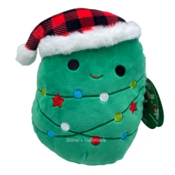 Christmas Squishmallow Andy The Christmas Tree With Plaid Santa Hat 8" Stuffed Plush By Kelly Toy