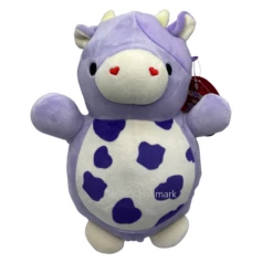 Valentine Squishmallow Hugmees Bubba The Purple Cow With Spotted Belly 14" Stuffed Plush By Kelly Toy