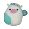 Squishmallow Belana The Blue Cow With Floral Crown 8" Stuffed Plush By Kelly Toy