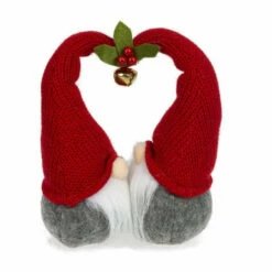 Gnomes Kissing Under Mistletoe Red Heart Plush