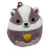 Squishmallow Mita The Mauve Badger With Honey I Got That 3.5" Clip Stuffed Plush By Kelly Toy