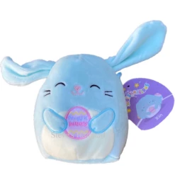 Easter Squishmallow Xin The Blue Bunny With Egg 5" Stuffed Plush By Kelly Toy