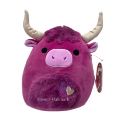 Valentine Squishmallow York The Plum Highland Cow With Jewel Tone Fuzzy Belly 12" Stuffed Plush By Kelly Toy