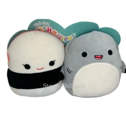 Squishmallow Pair Gordon The Shark And Solenn The Salmon Sushi Set Of 2 8" Stuffed Plush By Kelly Toy