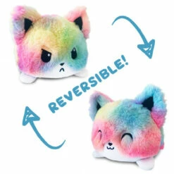 TeeTurtle: Reversible Fox Plush - Rainbow