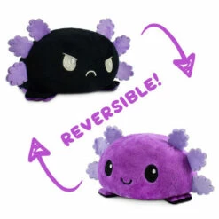 TeeTurtle: Reversible Axolotl Plush - Purple & Black